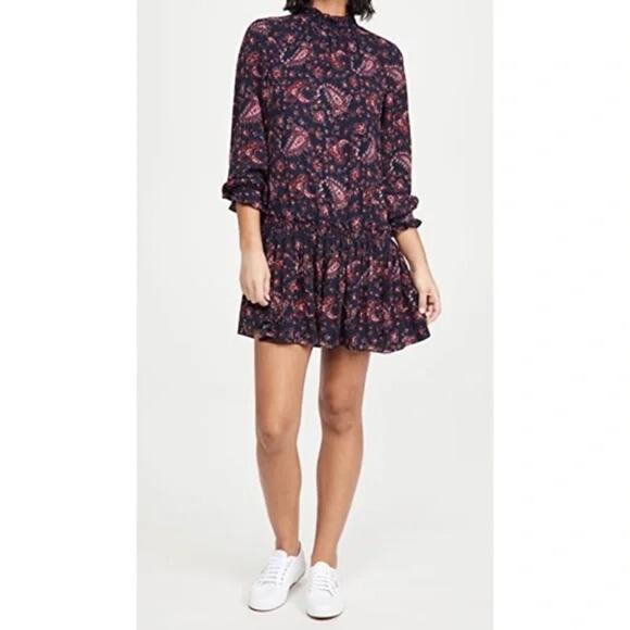 Rebecca Taylor La Vie Mock Neck Floral long Sleeve Dress Womens Size S - Picture 2 of 7